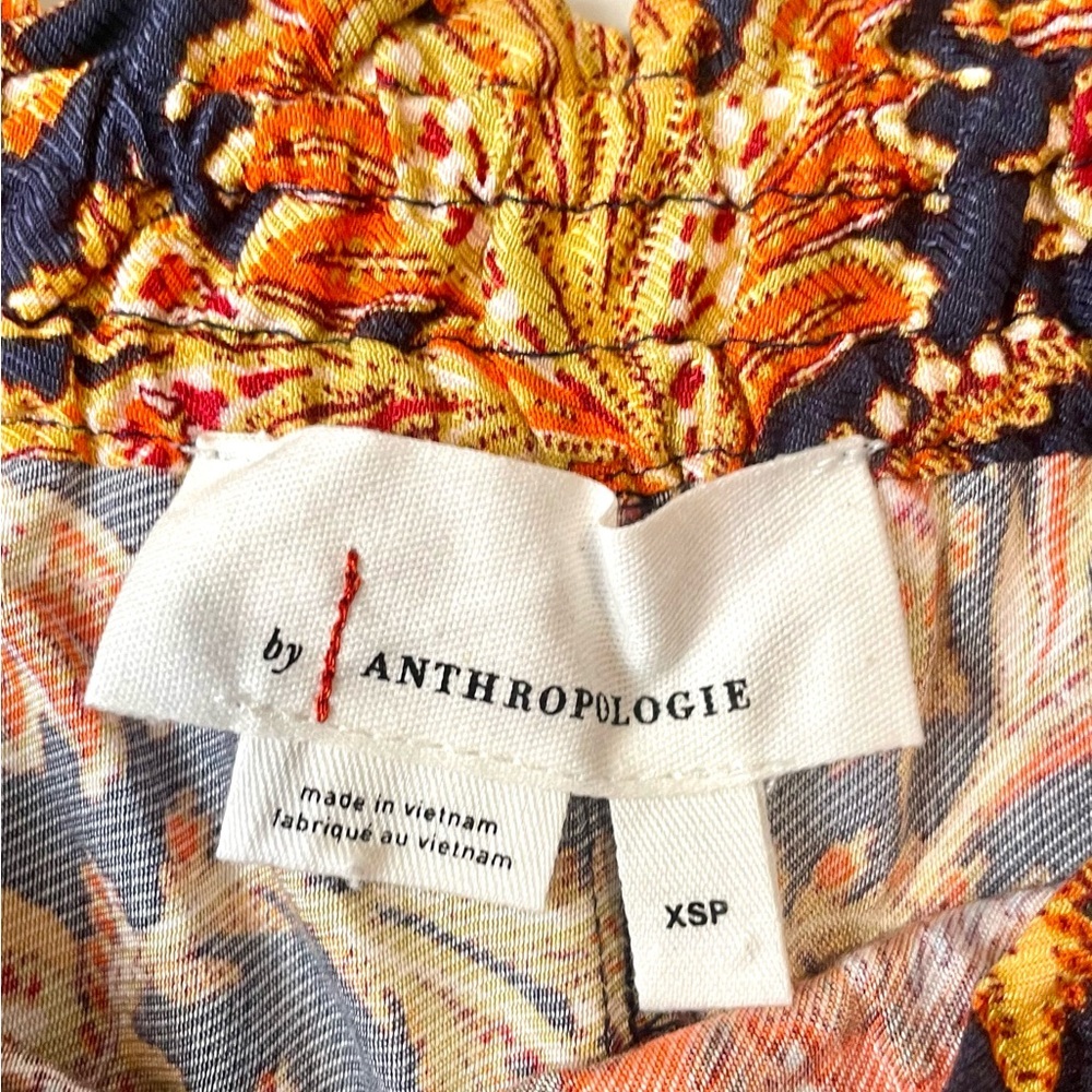 Anthropologie Paisley Print Viscose Shorts Women's XS‎ Orange Relaxed Comfort - Picture 4 of 7